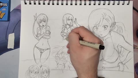 Drawing Fairy Tail Girls and More from Hiro Mashima's Hero's Manga - Chill Synthwave