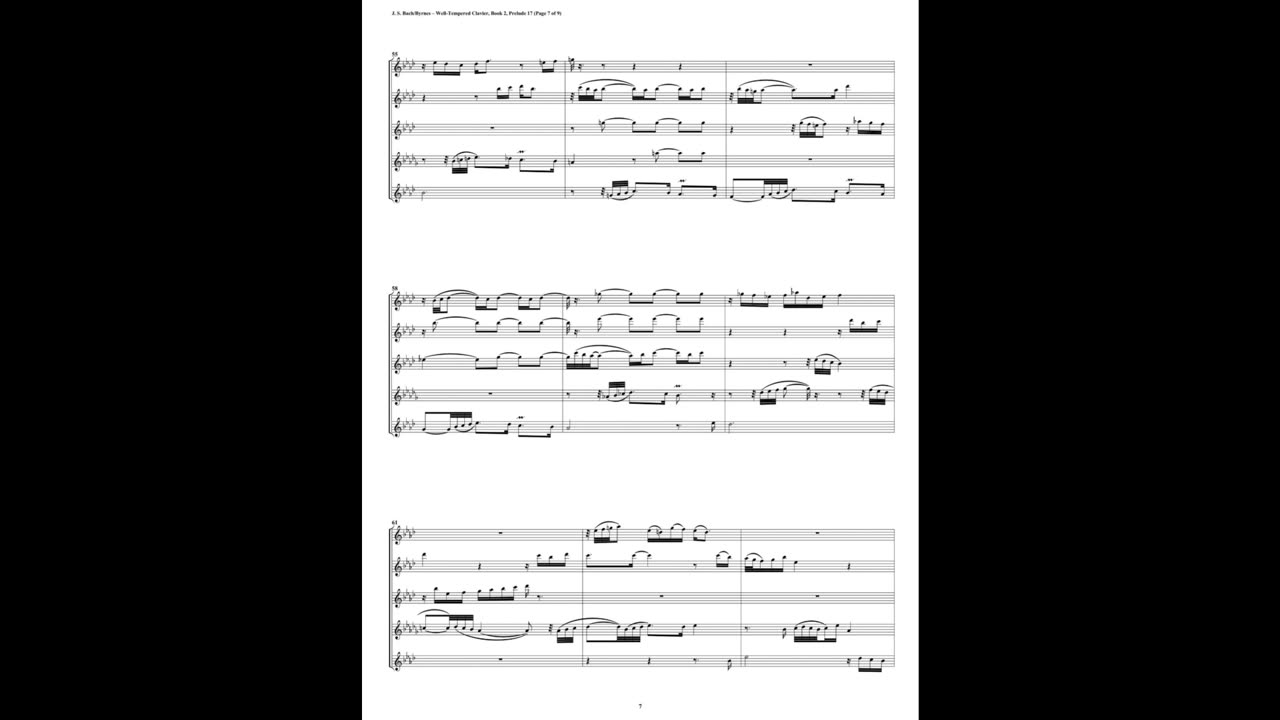 J.S. Bach - Well-Tempered Clavier: Part 2 - Prelude 17 (Flute Quintet)