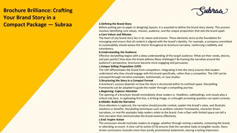 Brochure Brilliance: Crafting Your Brand Story in a Compact Package — Subraa