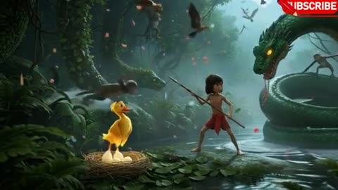 When the Snake Attacked Duckie’s Eggs | Mowgli’s Brave Fight | Emotional Jungle Story