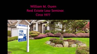 Circa 1976 - William M. Owen Leads Seminar on Real Estate Law
