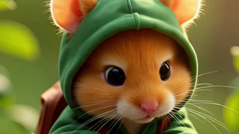 🐹 Adorable Hamster Wearing Hoodie 👕 | Tiny Hamster Fashion & Cute Animal Video