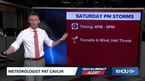 3 p.m. update: Meteorologist Pat Cavlin has the latest timing on a line of storms moving to Houston