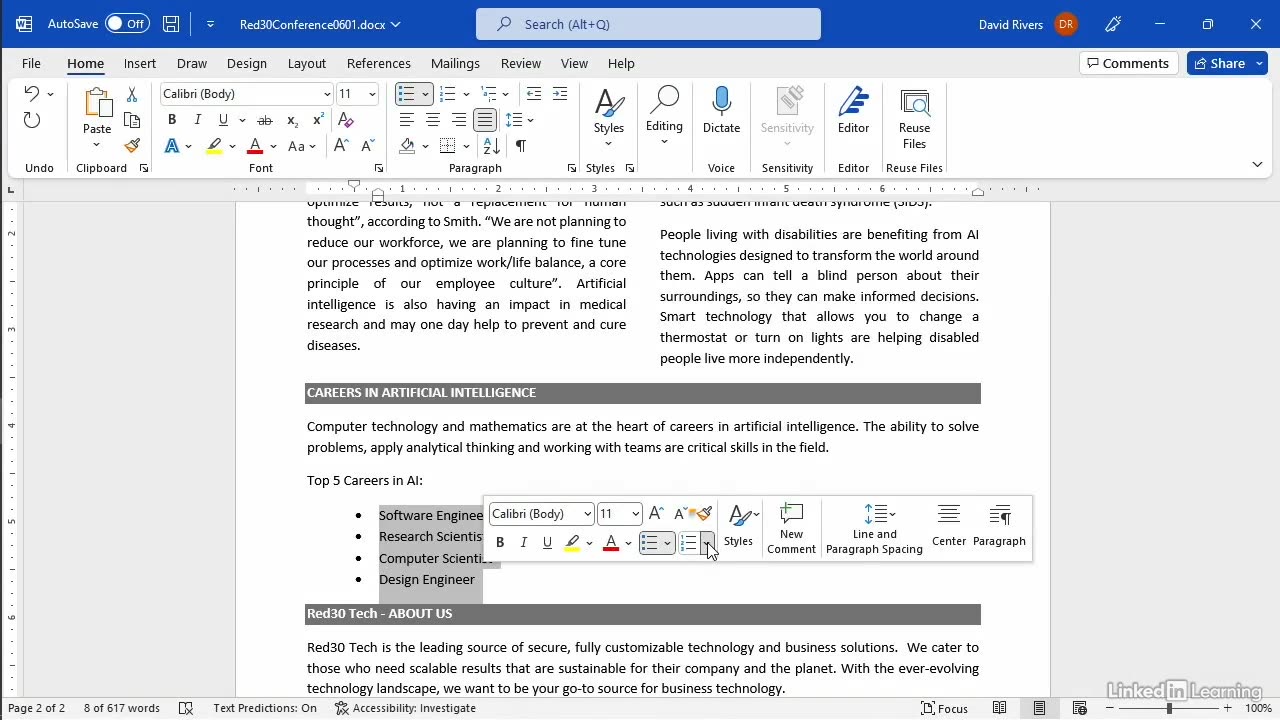 1- Create brilliant documents with Microsoft Word