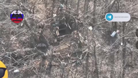 Russian assault on a Ukrainian dugout with drones and infantry