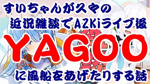 Suisei shares a rare update about her recent activities, including giving YAGOO a balloon after live