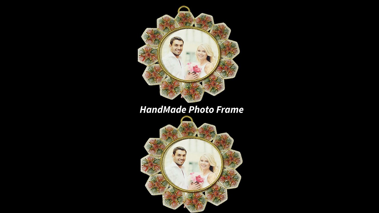 Handmade Photo Frame Making with Plastic Canvas, Thread & Beads | Easy DIY Craft
