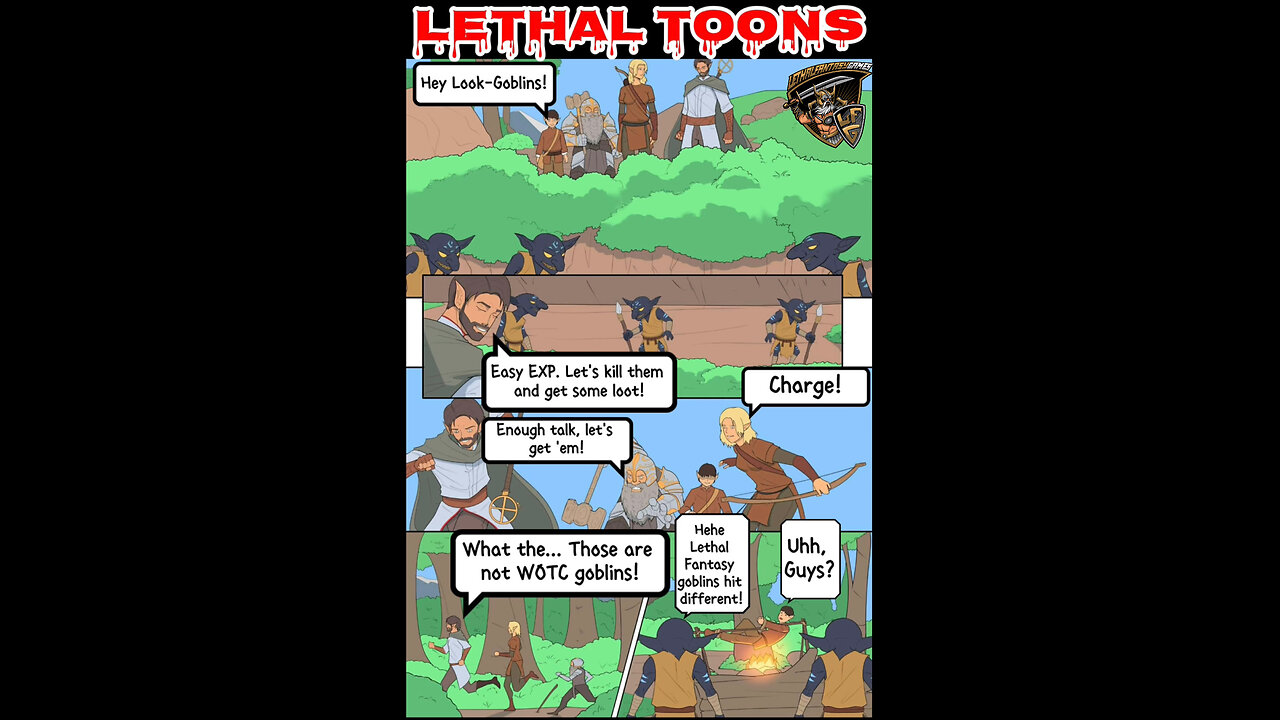 LETHAL TOONS! A NEW TTRPG comic strip from Lethal Fantasy Games