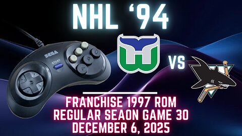 NHL '94 Franchise League (1997) - Whalers (whalers) at Sharks (Len) {Genesis} - Game 30