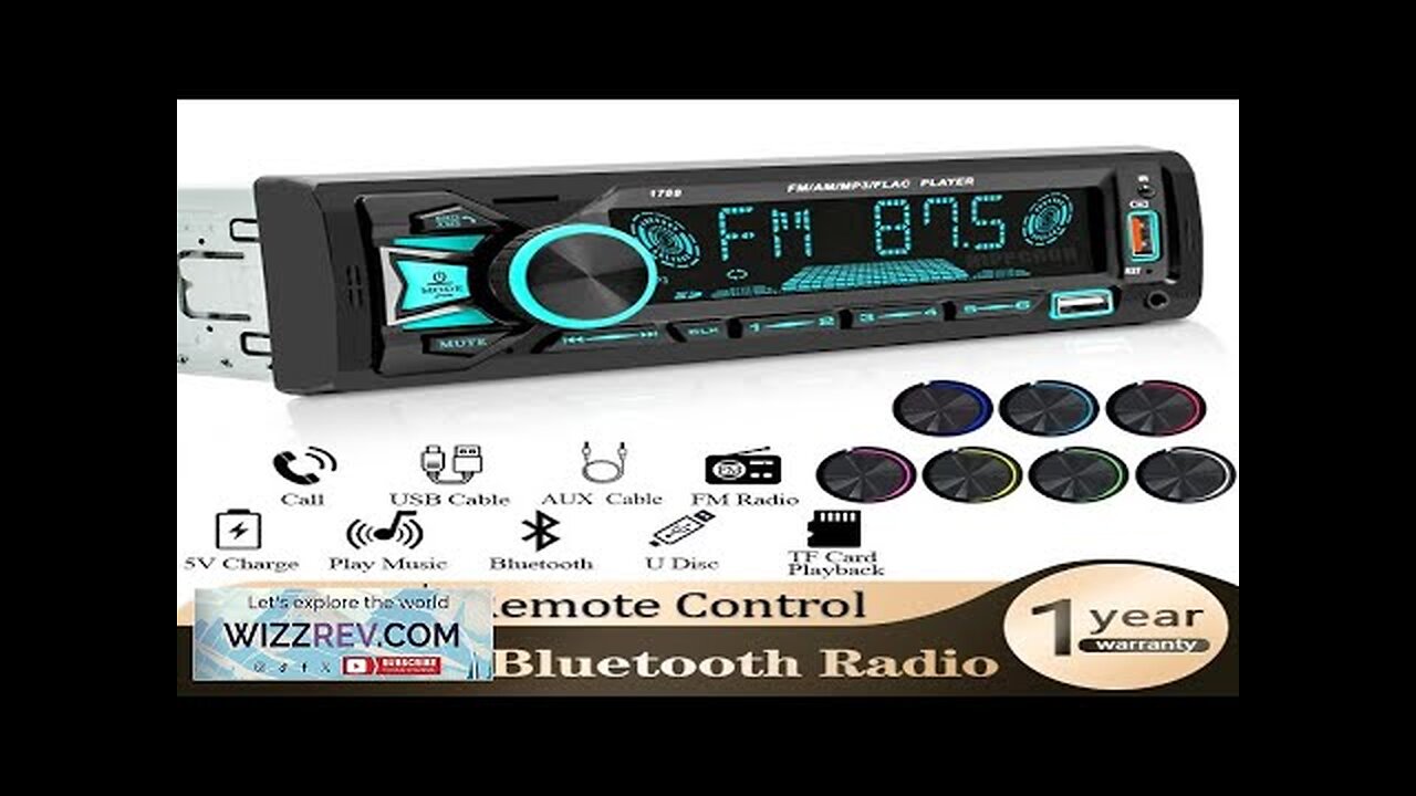 Hippcron Car Radio 1din Srereo MP3 Player Bluetooth FM Receiver With Remote Review