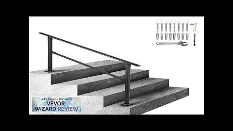 VEVOR Outdoor Stair Railing Fits for 1-4 Steps Transitional Wrought Iron Handrail Review