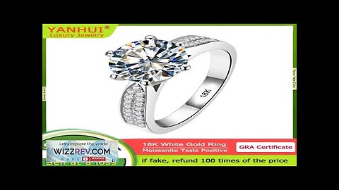 Luxury Real 18K White Gold Ring Round VVS 1ct 2ct 3ct Moissanite Review