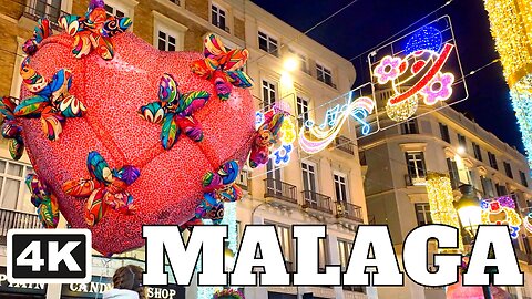 🎭 Carnival Sunday Night in Málaga ✨ Festive City Walk [4K 60FPS] Spain