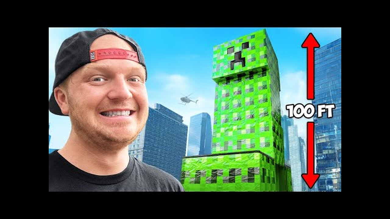 I Survived Worlds Biggest Minecraft Creeper!