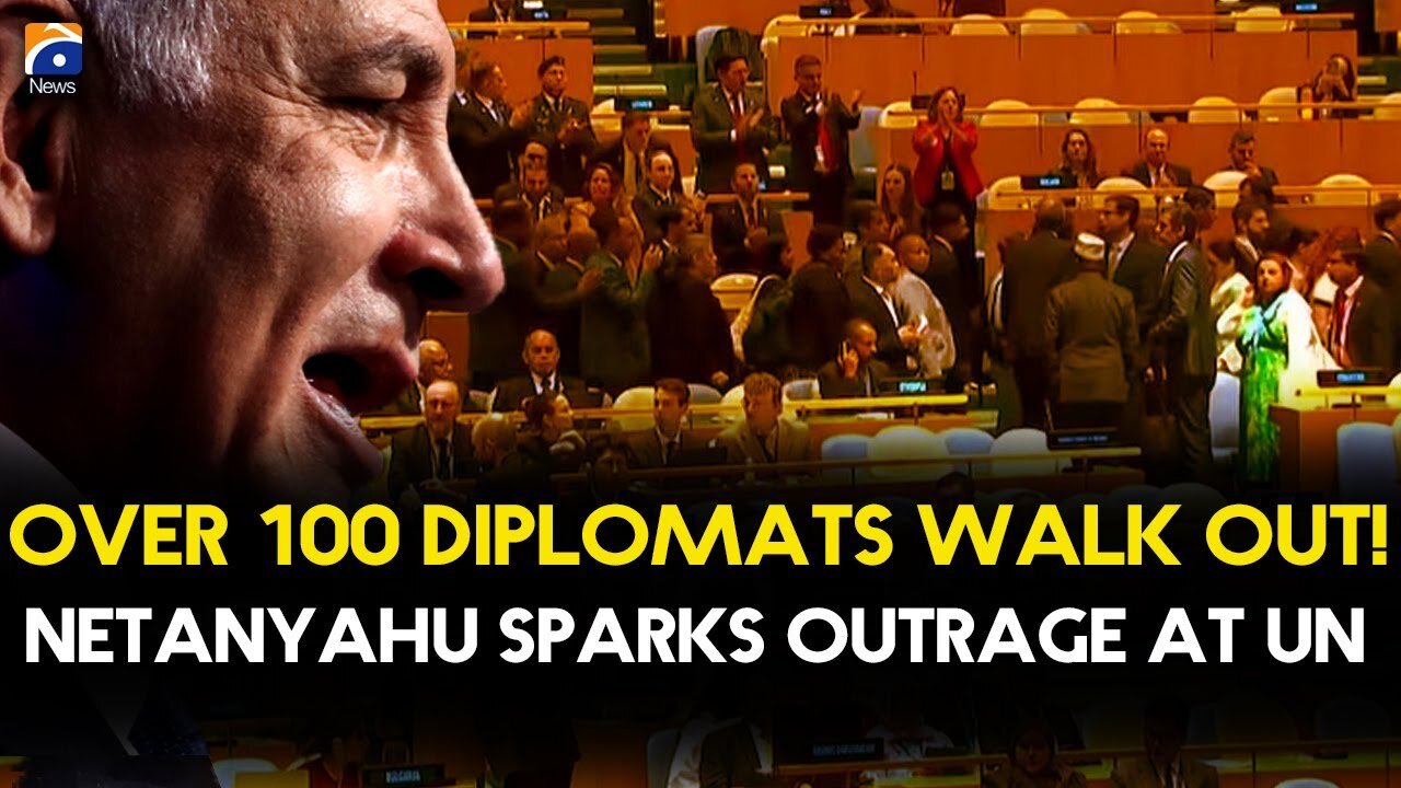 Netanyahu Sparks Outrage at UN | Over 100 Diplomats Walk Out! | Geo News English