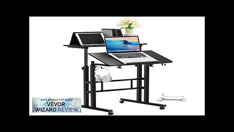 VEVOR Mobile Standing Desk 26.4"-44.9" Gas-Spring Height Adjustable Sit-Stand Desk Home Review