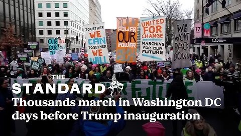 People’s march in DC: Thousands gather in US capital to protest Trump ahead of inauguration day