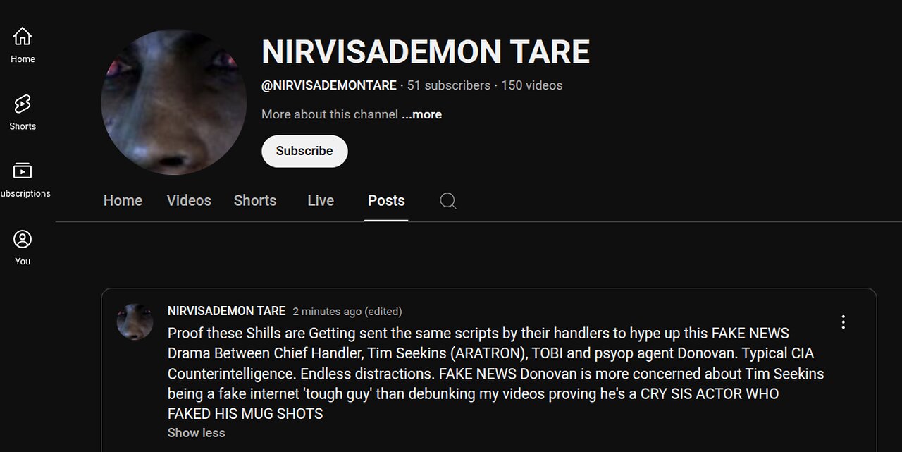 Nirvisademontare calls everyone he doesn't like a crisis actor and lodge protected Freemason shill.