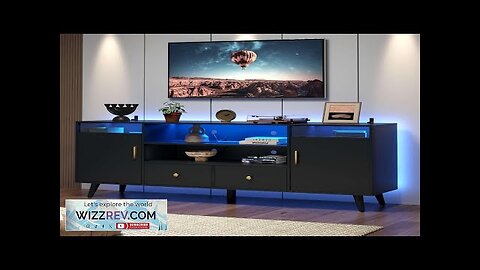 TV Stand for TV up to 65 Inch LED Lights Entertainment Center Review