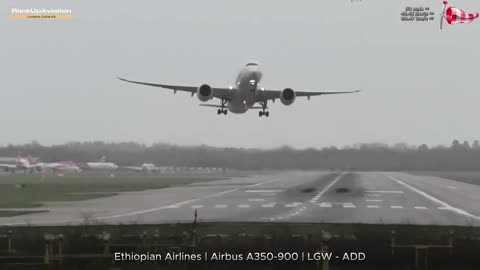Difficult takeoff Airbus A350-900 Ethiopian Airlines