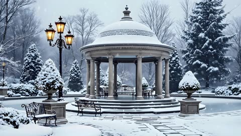 Smooth Jazz Snowy Winter Ambience | Relaxing Background Music for Work, Study, & Focus