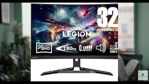 Lenovo Legion-R32qc-30 | 32" (81.2cm) QHD 180Hz Curved Gaming Monitor | 0.5ms, A