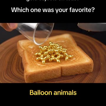 Spreading golden objects on toast #asmr #whichonewouldyoupick #asmrsounds #oddlysatisfying