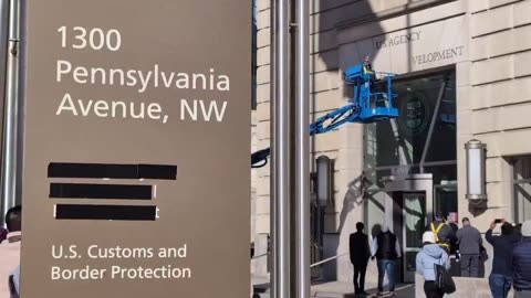 Pres. Trump officially calls for the agency’s closure. Signs outside USAID are being removed!