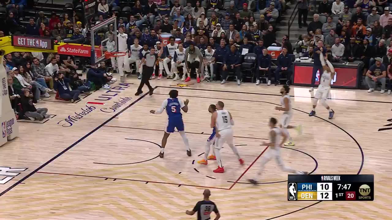 NBA - Russ drills the transition triple 👌 Nuggets jump out to an early lead...