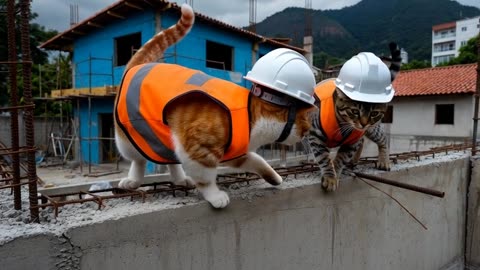 Funny Cats at Work 😂🐱 | This Went Totally Wrong!” “Cats Trying to Work on a Construction