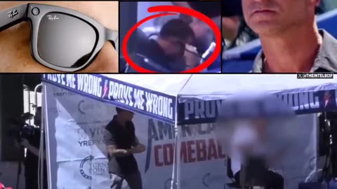 Clarlie Kirk security man wearking smart glasses?