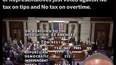 Breaking: Every Democrat Just Voted Against No Tax On Tips and No Tax On Overtime