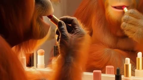 Orangutan’s Glam Routine 🦧💄