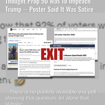 Fact Check: NO Exit Poll Showing 92% Of California Voters Thought Prop 50 Was To Impeach Trump