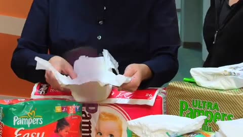 History of vintage plastic Pampers diapers