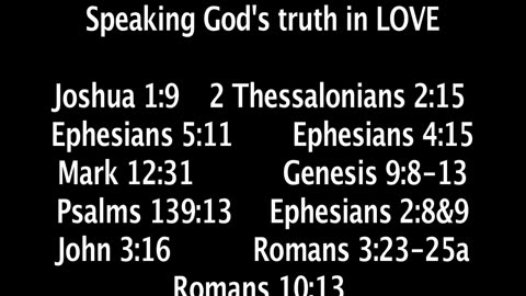 Sunday January 4, 2026. Speaking God's truth in LOVE.