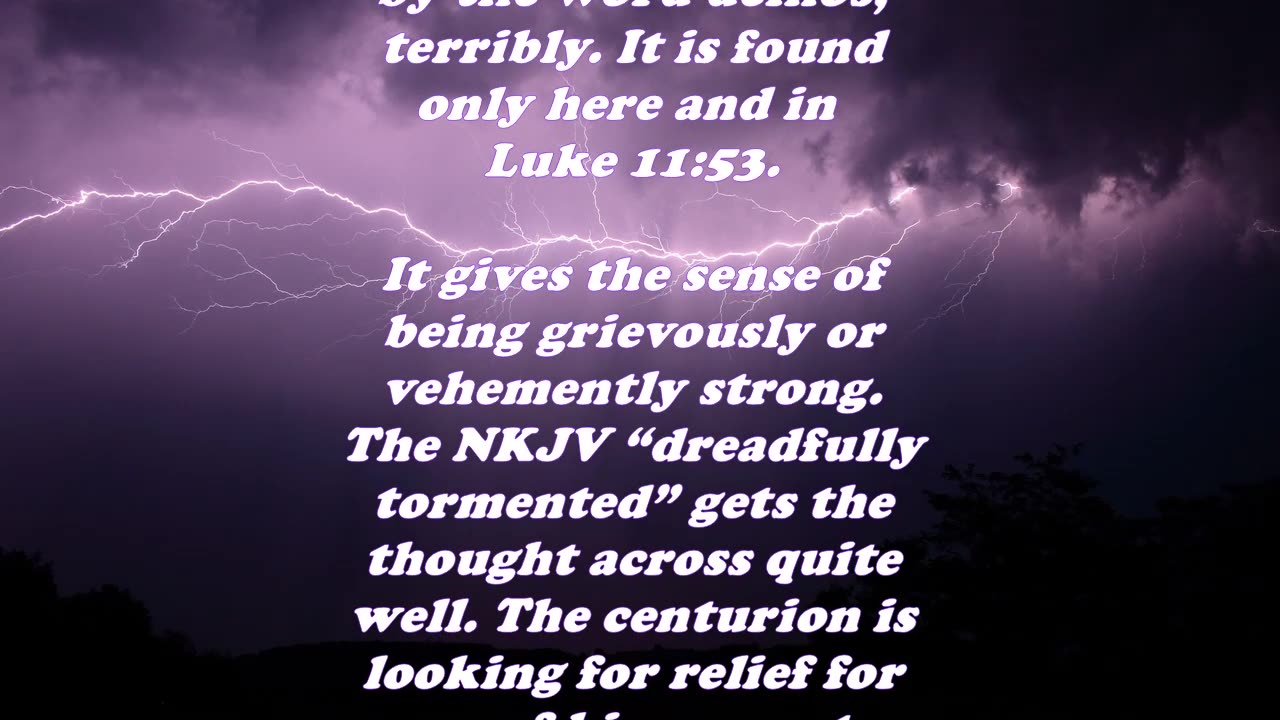 The Book of Matthew 8:6 - Daily Bible Verse Commentary
