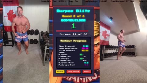 Everyday 450 push ups and 180 Burpees!