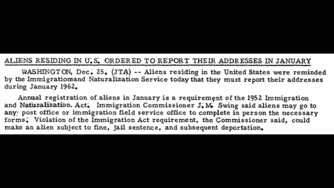 1960s Annual Alien Registration Public Service Announcement