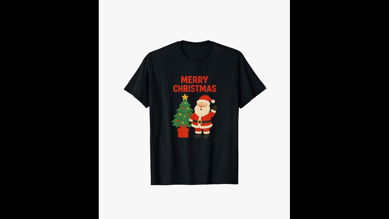 Merry Christmas Santa Claus and Tree Design