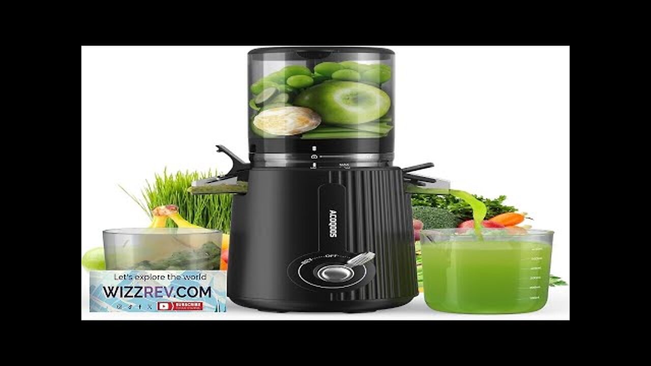 ACOQOOS Juicer Machines Cold Press Juicer Whole Fruit and Vegetable with 4.3" Review