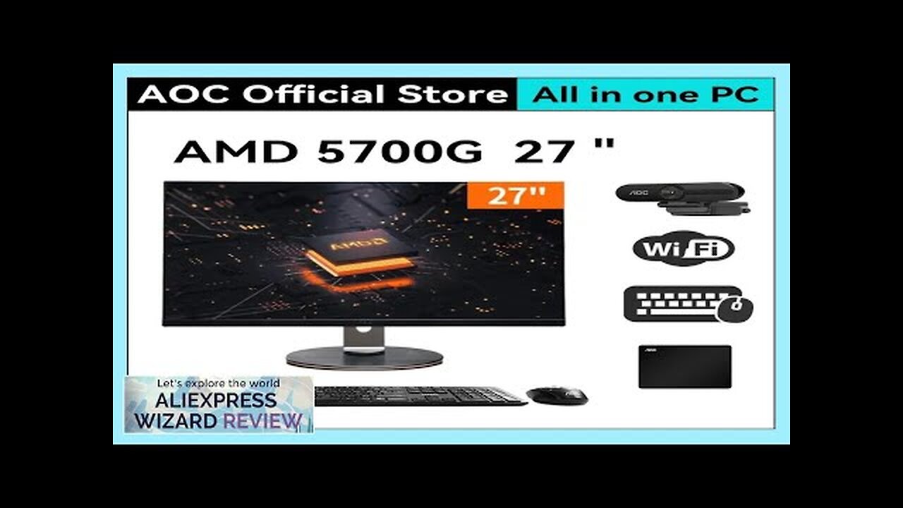 AOC All-in-one Computer 27'' AMD 5700G Desktop Gaming Adjustment AIO Office Gaming Review