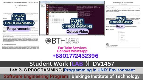 Student Work(Lab) |DV1457 Lab 2: Mastering UNIX Commands & Process Management Work Video|IIT Madras