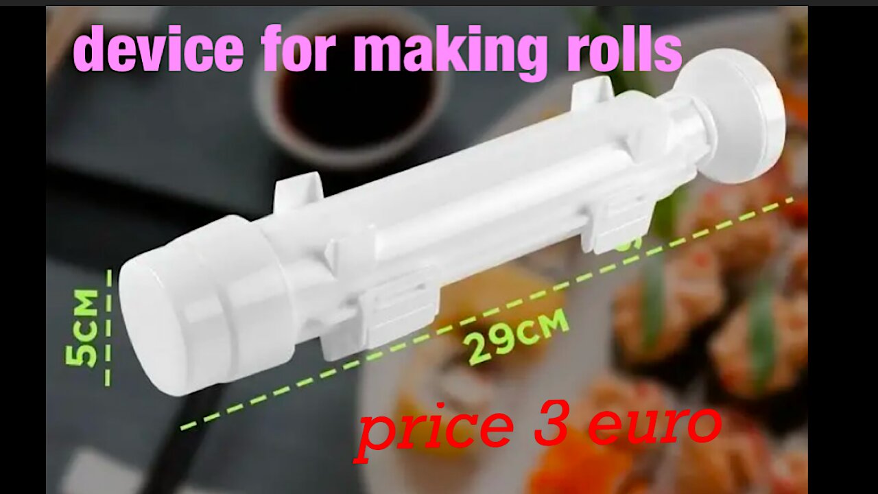 Simple device for making rolls and sushi .