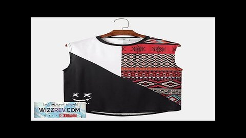 ChArmkpR Mens Tank Top Patchwork Ethnic Geometric Pattern Curved Hem Tanks Review