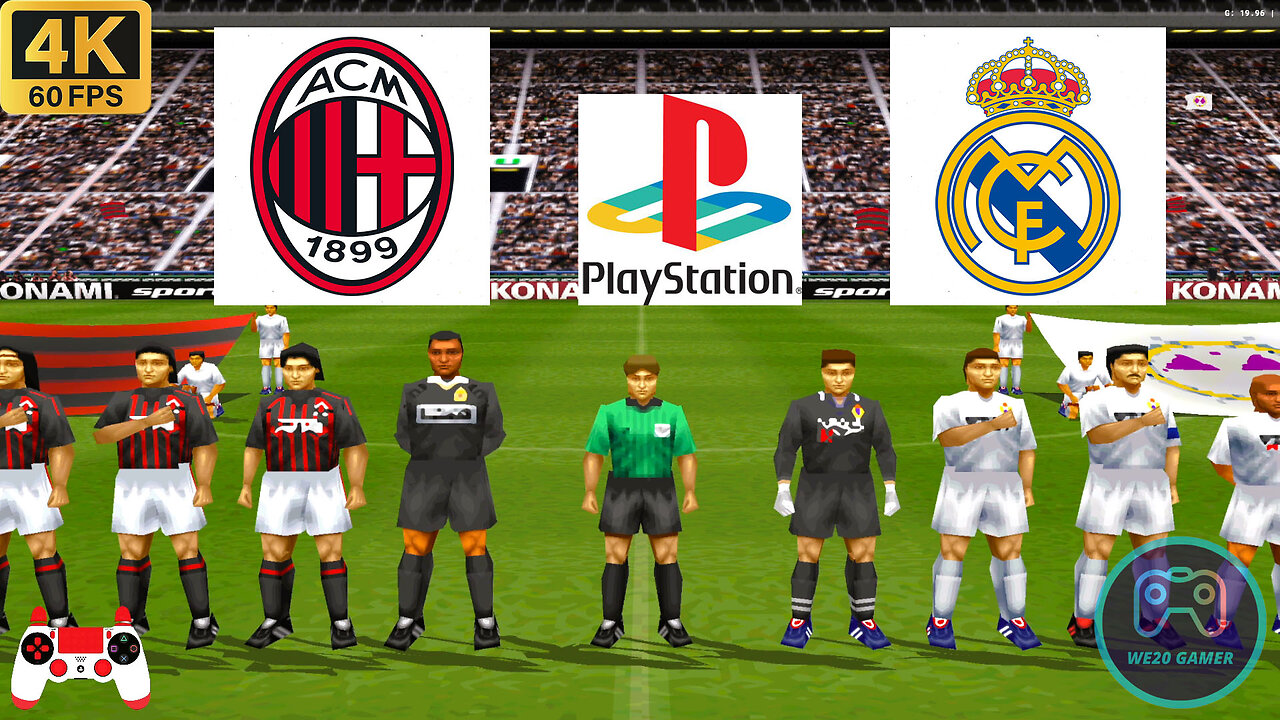Milan vs Real Madrid - Winning Eleven 2002 | Duckstation PS1 on PC - 2K