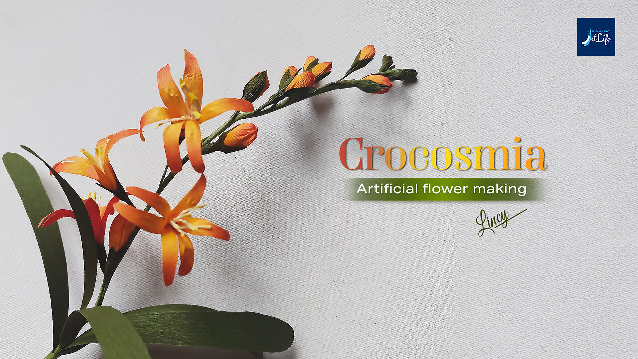 Crocosmia flower making | Crepe paper art | DIY