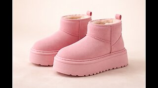 Pink Mini Platform ugg 3D View