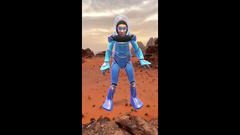 "Zorblax, an elite soldier of the Mars expedition team, heroically performs a mission in the desert