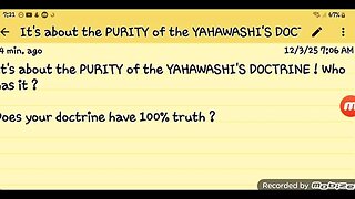 It's about the PURITY of YAHAWASHI'S DOCTRINE ! Who has it ? - GMS - Greatmillstone